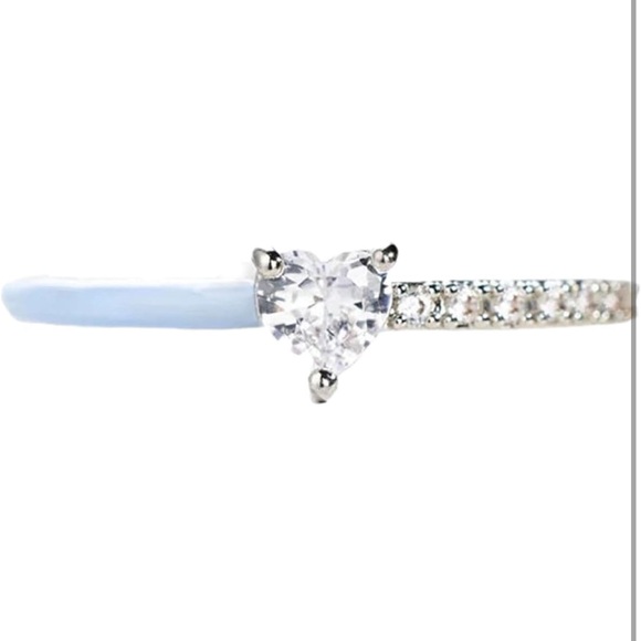 Best Bitches Ring Cubic Zirconia Heart, Self Love, Adjustable Best Friend Ring - Picture 2 of 6